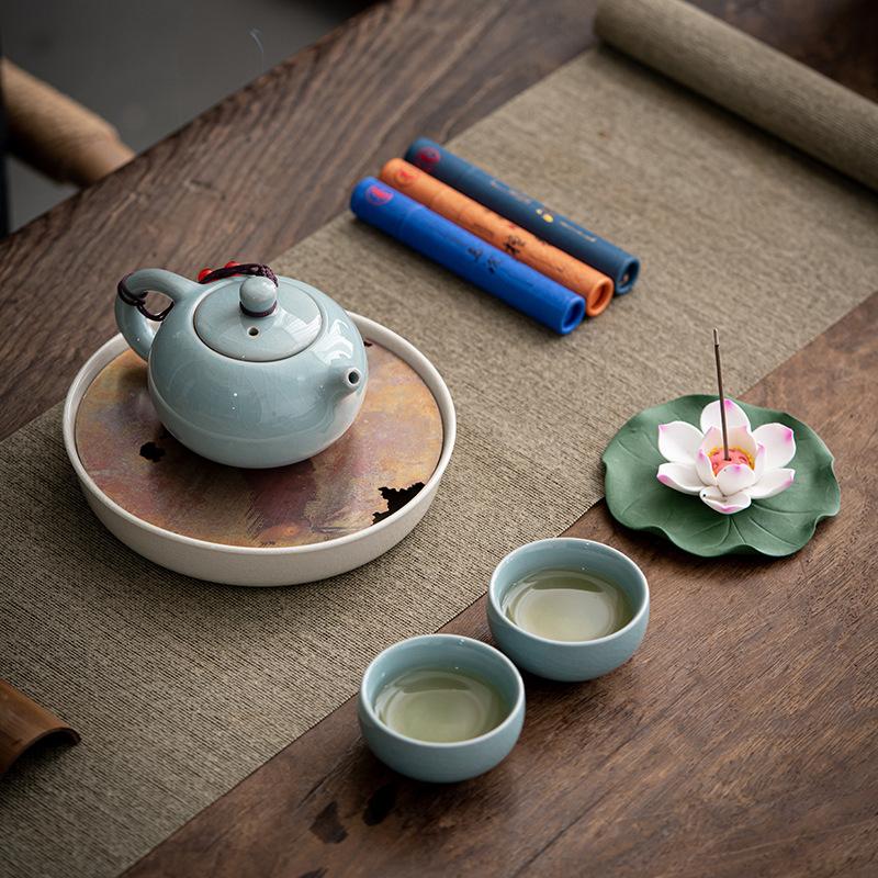 Набор для чая Кунг-фу из керамики печи Гэ Чао, Подарочная коробка к Празднику середины осени, Гуочао