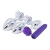 Purple Rose Stainless Steel Anal Plugs 3 Sizes Vibrating Butt Set Non Vibrating Butt Plugs