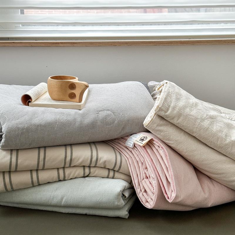 Летнее одеяло из чистого хлопка, без принта, мытое хлопковое одеяло с кондиционером и соевым волокном