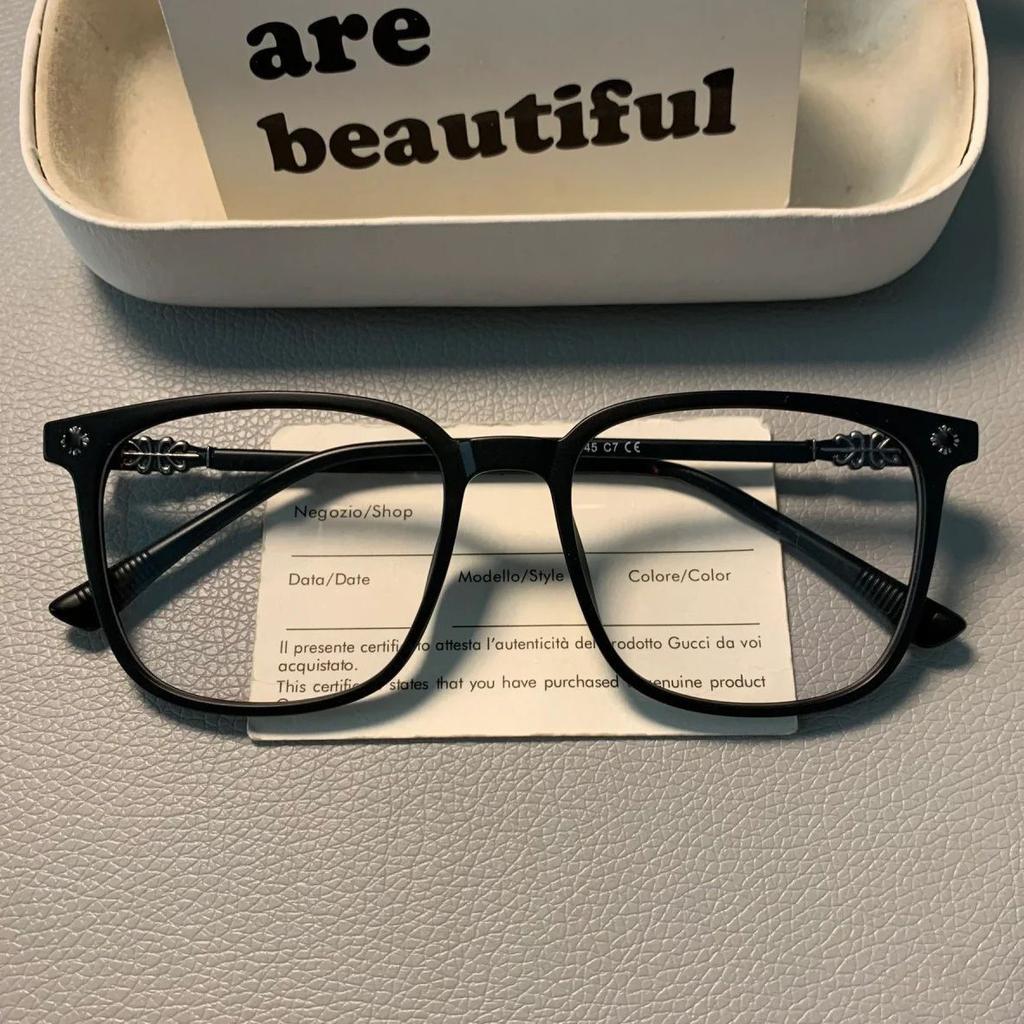 Trend Myopia Glasses Women'S High Definition Anti-Blue Flat Glasses Men'S Retro Glasses Frame
