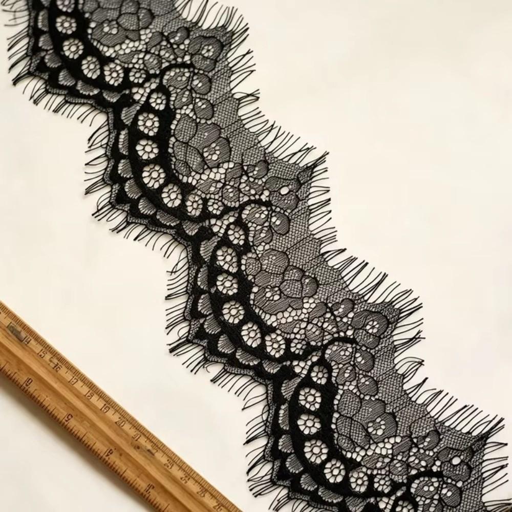 Black White Color Lace Fabric Trim 3 Yards Length Knitted Lace Fabric For DIY Dress
