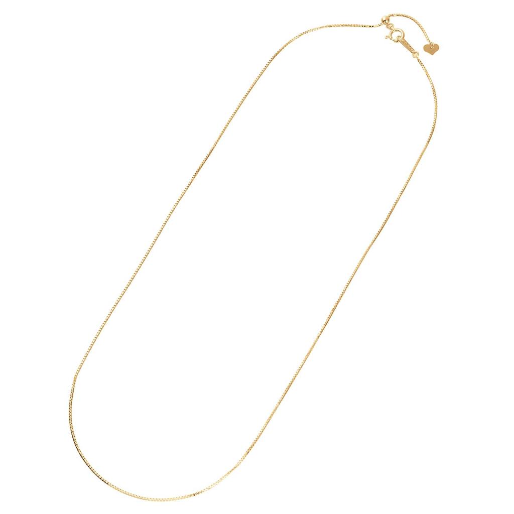 Ожерелье из 18-каратного золота с венецианской цепочкой K18, ширина 45 см, регулятор [Fairy Kallet] (В форме сердца 0,8 мм приблизительно. 2.1г)