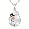 Cute Doll Shaped Christmas Necklace With Rhinestone Alloy Chain For Wear Holiday