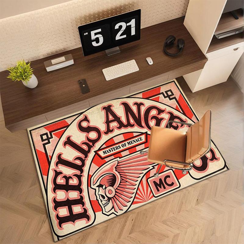 Gang Motorcycle enthusiasts Hells Angels Motorcycle Club carpet is suitable for living room and bedroom doormats office balcony decorative carpet V7