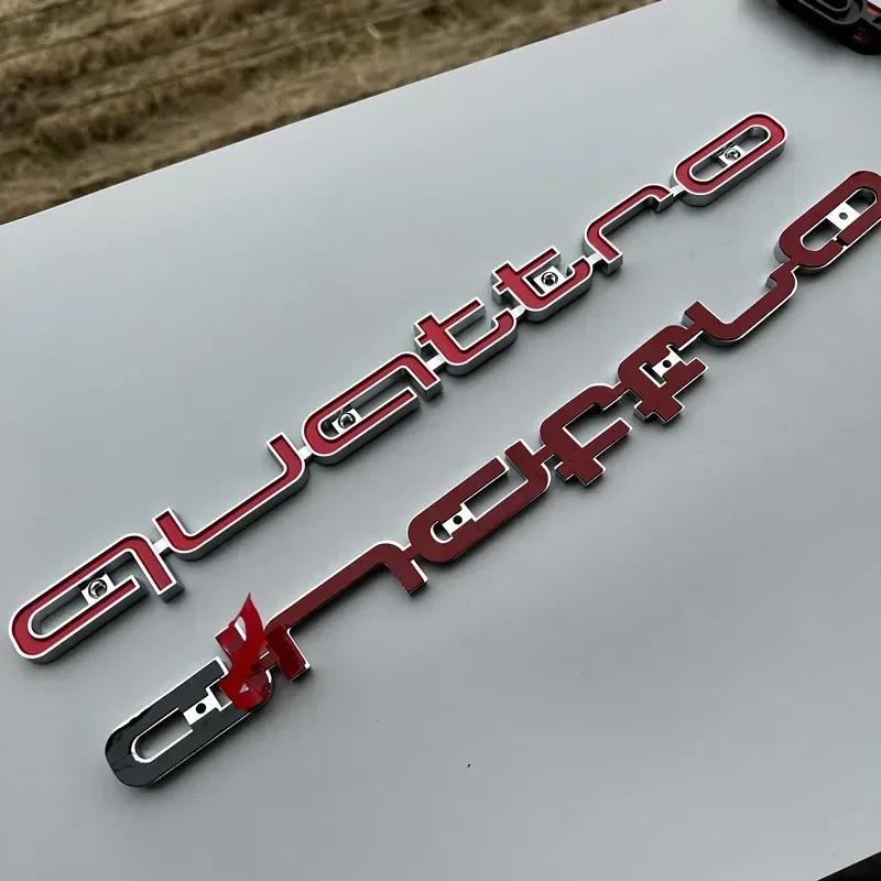 3D Car Front Grille Emblem for 4HGVI Quatrro RS6 RS7 A6 A3 A4 A5 A7 A8 Q3 Q5 Q7 TT S3 A4L A6L RS3 RS4 RS5 Logo Decor Accessories