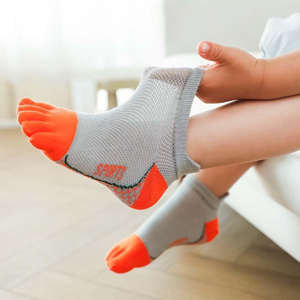 Matching Cotton Anti-slip Children Short Tube Socks Split Toe Socks Five-Finger Socks Kids Hosiery
