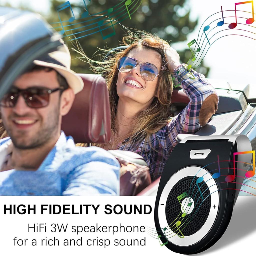 Комплект громкой связи Bluetooth, автомобильный комплект громкой связи, автоматическое включение, поддержка помощника Siri, встроенный микрофон и поддержка GPS, музыка