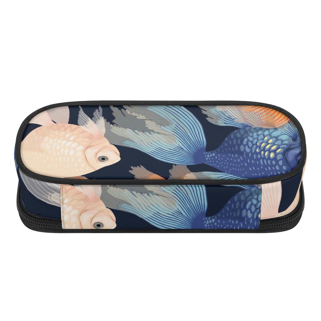 Pencil Pouch Durable 300D Polyester Spacious Storage Secure Zipper with Main Compartment Mesh Pocket and Pen Slots for Boys Girls