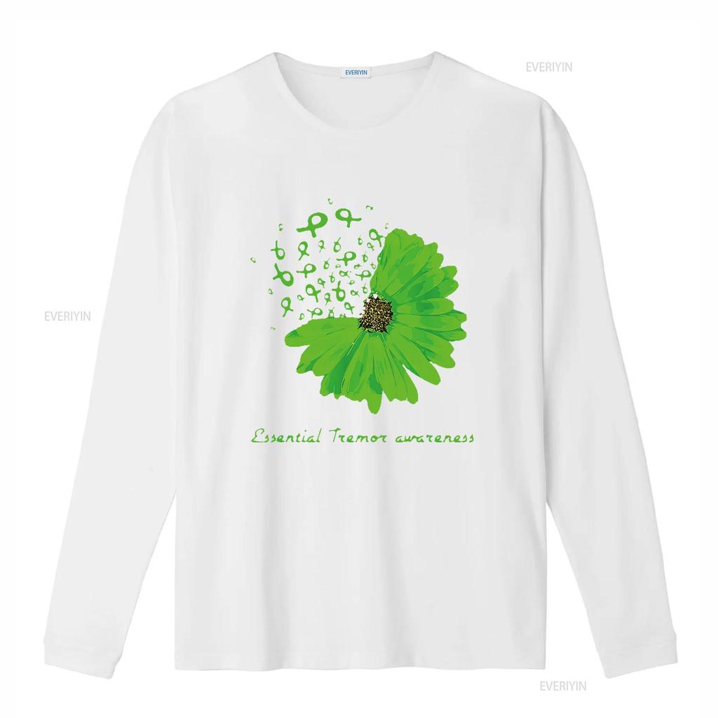 Essential Tremor Awareness Green Purple Sunflower Ribbon T Shirt Black 4X Large vintage Washed Stylish Versatile fashion