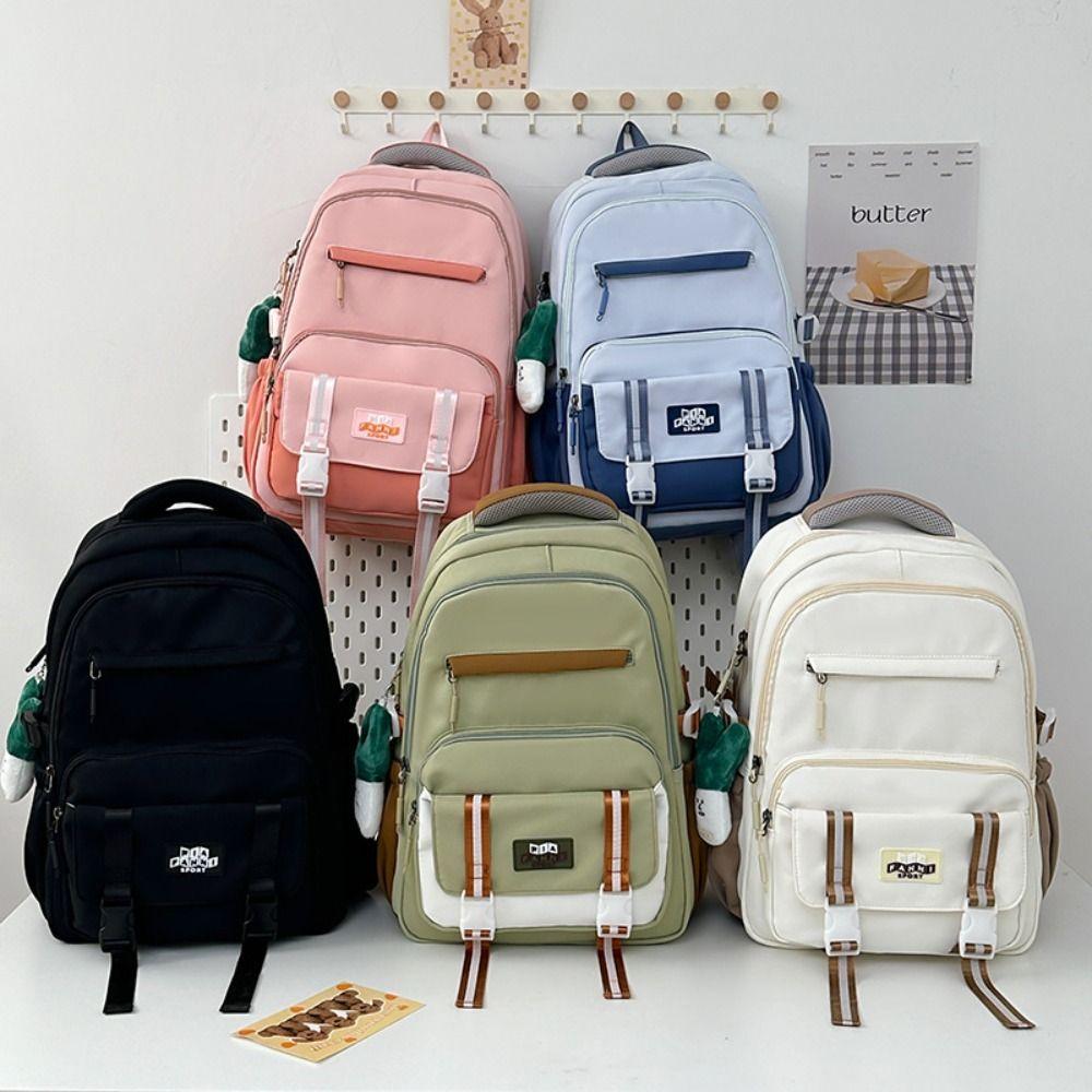 Waterproof Student School Bag Nylon Large Schoolbag Multi-function Backpack Travel