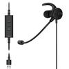 Elecom Headset USB Connection Dual Microphone Noise Reduction with Mute Volume Function Earphones Single Ear Black HS-EP100UNCBK