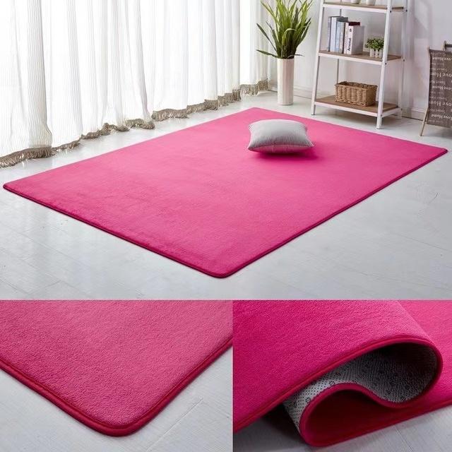 Простой толстый коралловый бархатный ковер, современный ковер для гостиной, современный ковер для спальни, прикроватный коврик с татами, коврик для ползания, украшение для дома