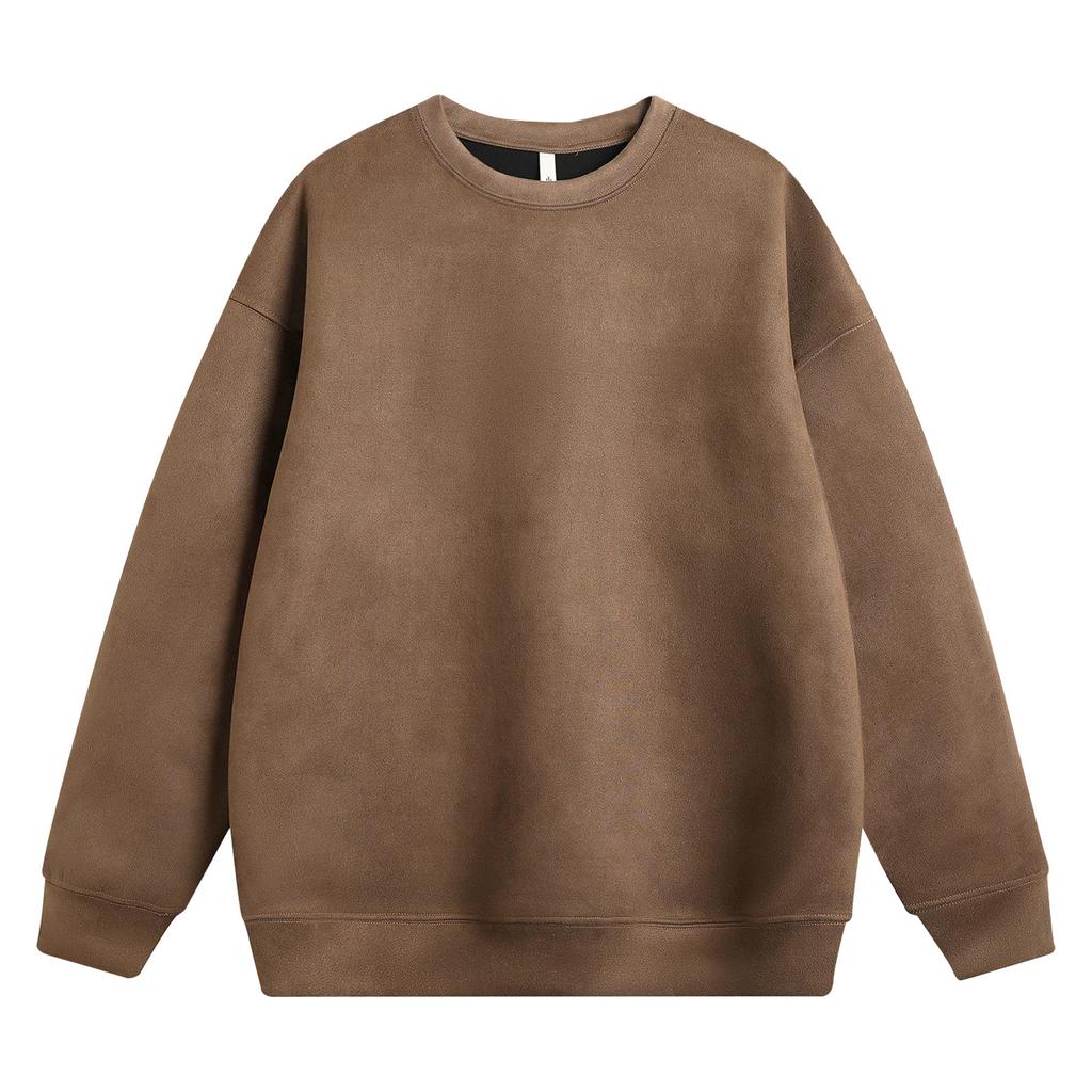 Men'S Fleece Round Neck Pullover With Fleece Solid Color Hoodie And Fleece Fleece Fleece Jacket