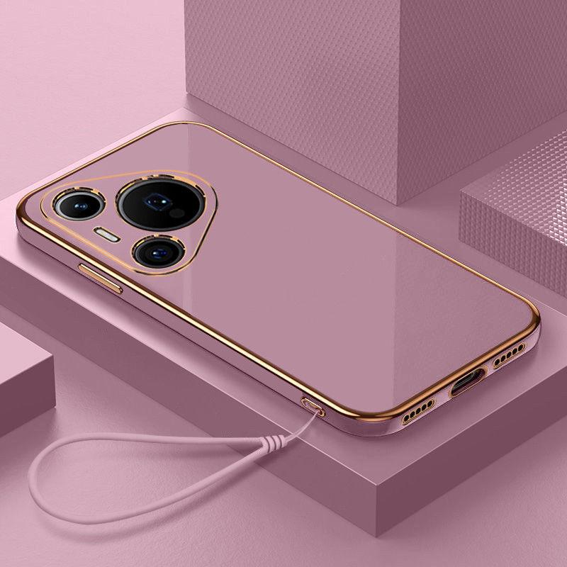 Чехол для Huawei Pura 70 Pro Чехол для телефона Huawei Pura 70 Pura 70 + Роскошное квадратное покрытие Противоударная мягкая силиконовая задняя крышка Fundas