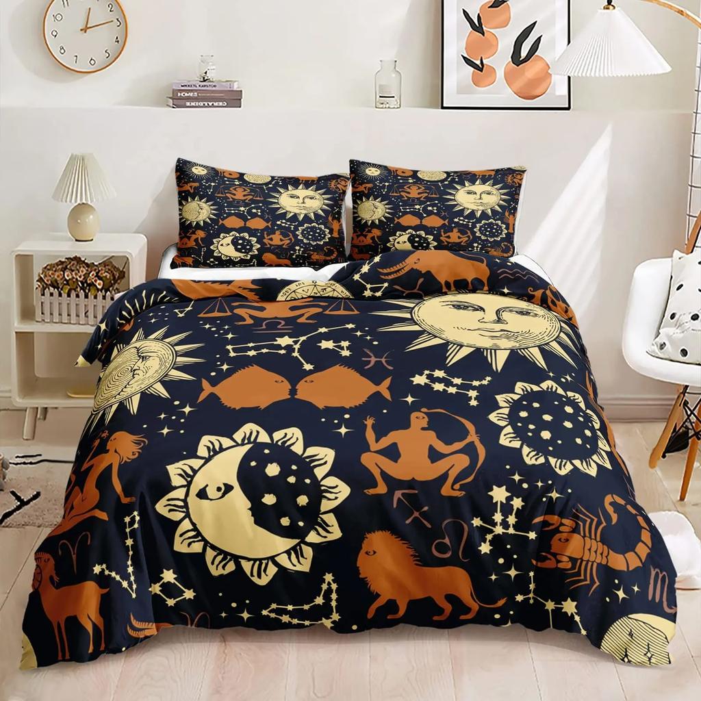 Комплект пододеяльника в морской тематике для спальни, постельное белье с принтом «Океанский мир», трехпредметный пододеяльник