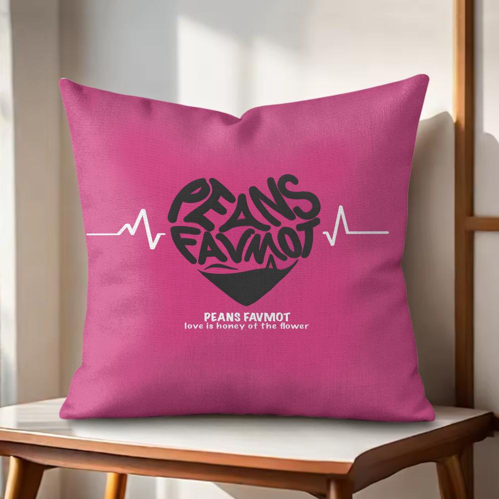 Creative love letters Cushion Cover Natural Linen Organic Fabric DoubleSided Printing Couch Pillow Covers Home Decor