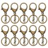 10 шт. брелок для ключей с покрытием, не выцветающий, простой брелок для сумки, пряжка, карабин, крючок(Античная латунь )