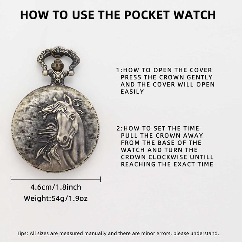 Винтажные мужские карманные часы, кварцевые часы с подвеской в стиле ретро Horse Full Hunter и цепочкой-ожерельем, идеальный выбор для подарков мужчинам