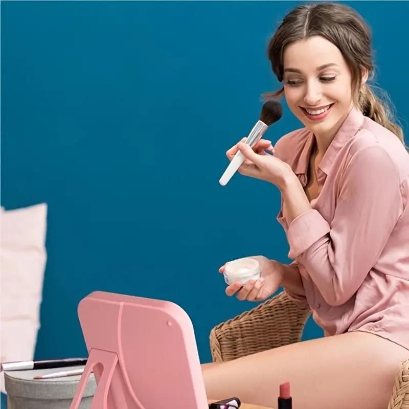 Светодиодное косметическое зеркало с сенсорным экраном, вставным выключателем и подсветкой, портативное складное косметическое зеркало