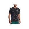 Under Armour SS23 Футболка с круглым вырезом со сплошным принтом Мужские топы Черные 1377928-001
