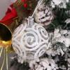 6pcs 6cm Christmas Tree Pendant Creative White Painted Ball Christmas Ball  Wedding