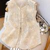 2025 новый стиль летняя вышивка тонкий жилет с пайетками и бисером топ