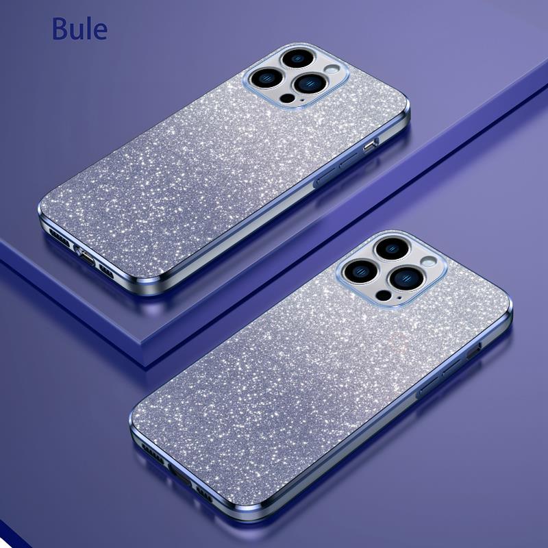 Luxury Gradient Glitter Plating Case For Iphone 15 14 13 12 11 Pro Max Mini Silicone Protect Back Cover On Apple X Xr 6 7 8 Plus