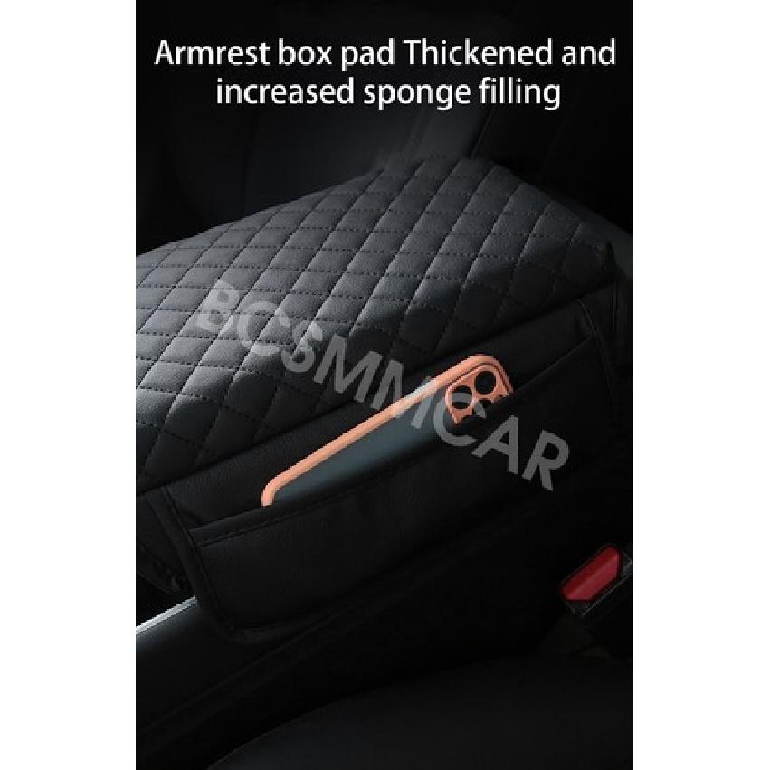 Car Armrest Pad Center Console Box Cover Leather Protector Cushion Accessories