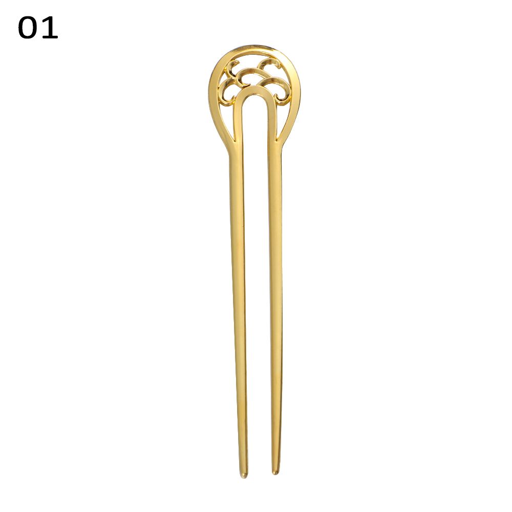Styling Tools Hair Accessories Alloy U-shaped Hairpin Hairpin  Double Wavy Flower Metal Hair Stick
