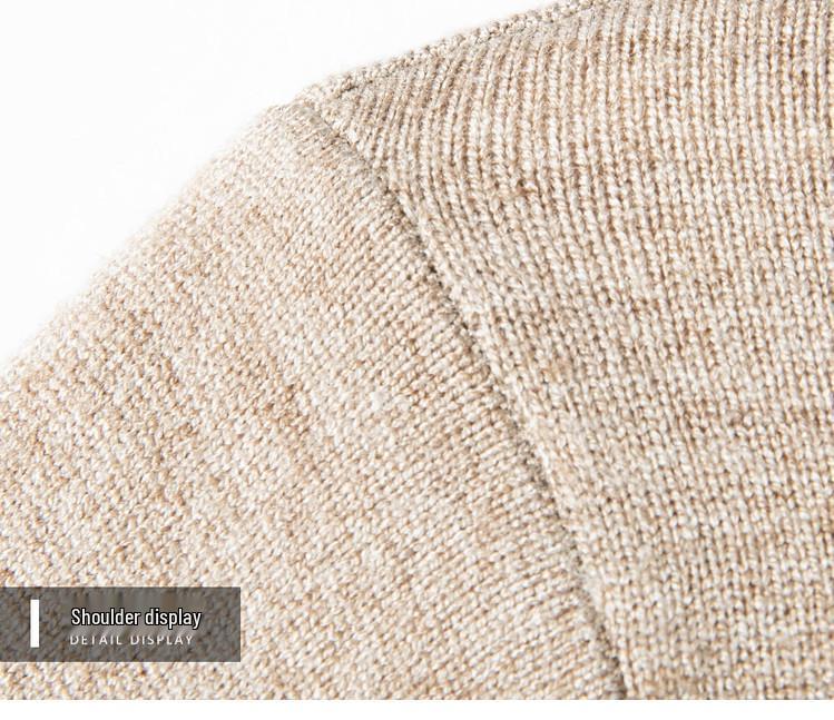Men's Fine-Gauge Knit Long-Sleeve Mock Neck Sweater - Thickened, Warm, Solid Color Base Layer