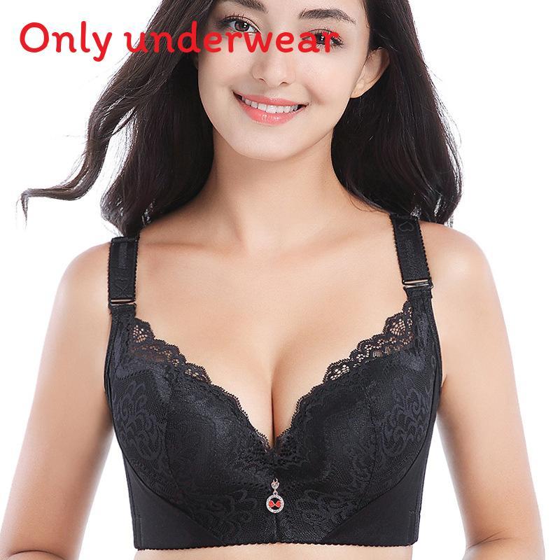Womens Plus Size Lace Underwear With Steel Ring And Push Up Support For Large Busts