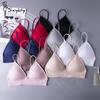 European and American Deep V Sexy Triangle Cup Bra Thin Strap Thin Style High Elastic Beautiful Back Seamless Underwear