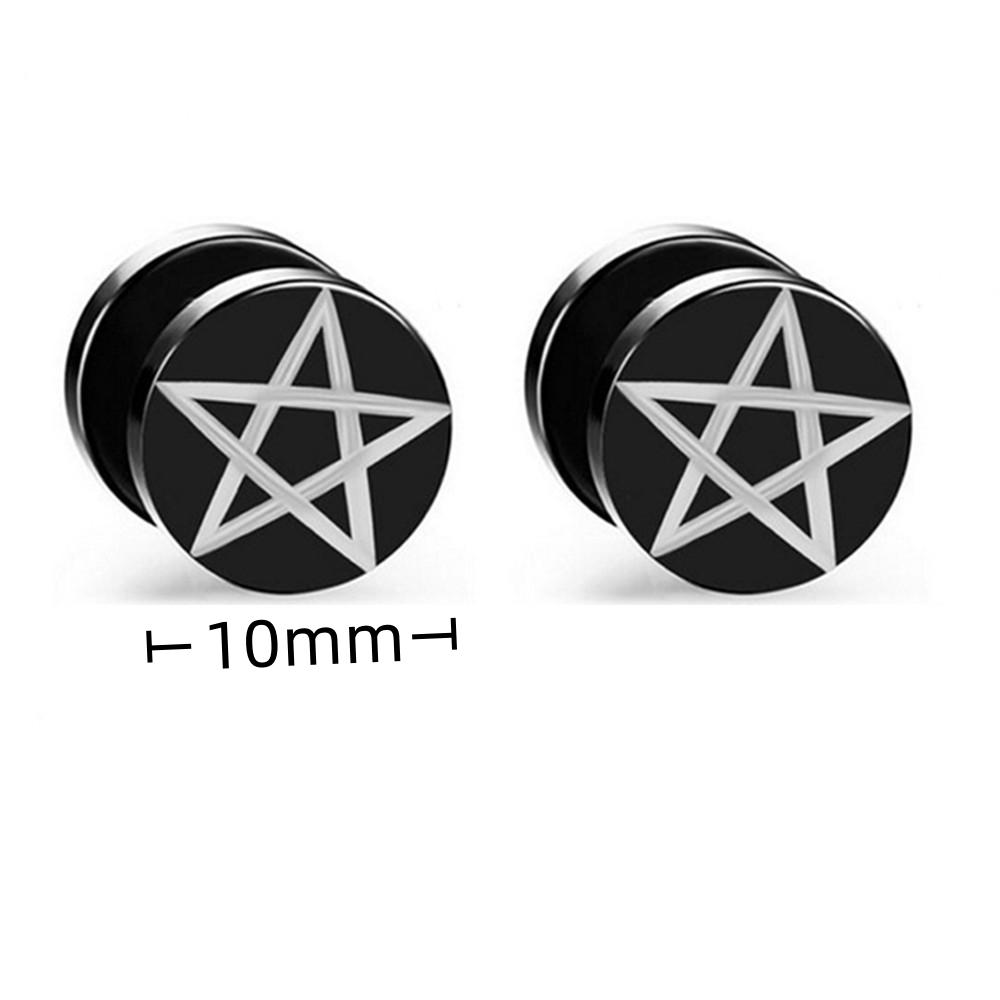1Pair Vintage Star Gift for Women Stainless Steel Long Hanging Dangle Drop Piercing Earrings for Male Trendy Jewelry Y2k Decora
