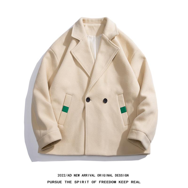 Зимний новый мужской толстый пиджак, японский ретро свободный оверсайз высококачественный модный бренд повседневный шерстяной костюм