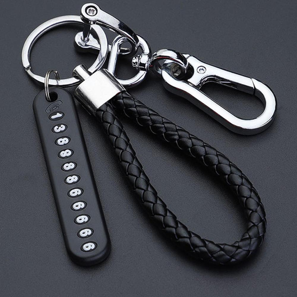 Phone Number Card Key Chain Vehicle Pendant Car Keychain Phone Number Plate Keyring Anti-lost