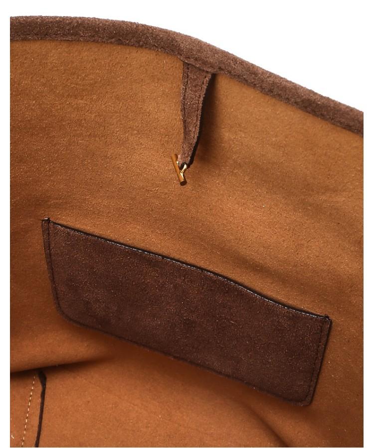 Athe Vanessabruno [Panier] Dark Brown Suede Panier Bucket Bag L Aaba5F201W3