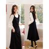 New Year Series Annual Meeting Dress Spring New Elegant Little Black Skirt Velvet Umbrella Dress