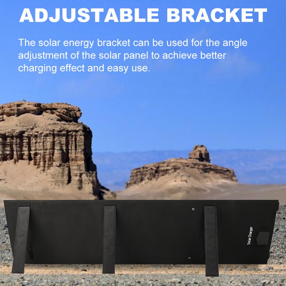 Портативная солнечная панель 60 Вт, складная монокристаллическая кремниевая солнечная зарядная плата с QC3.0/5V