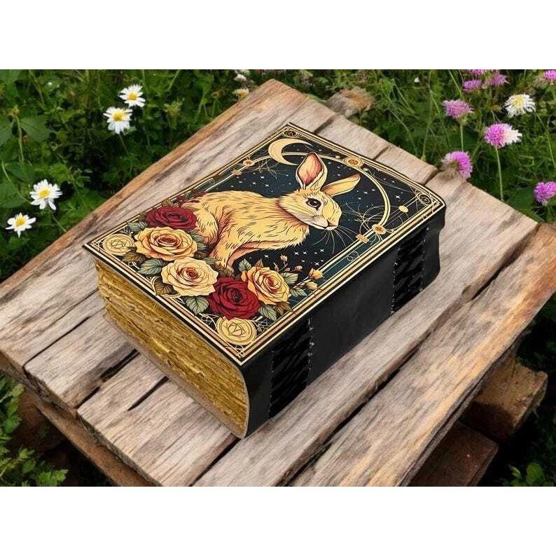 Кролик Ручной работы Гримуар Кожаный Журнал Блокнот для Подарка Дневник