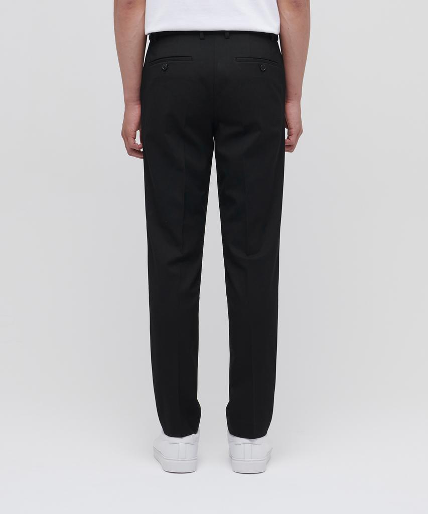 MUSINSA STANDARD Tapered Hidden Elastic Waist Length Slacks [Black]