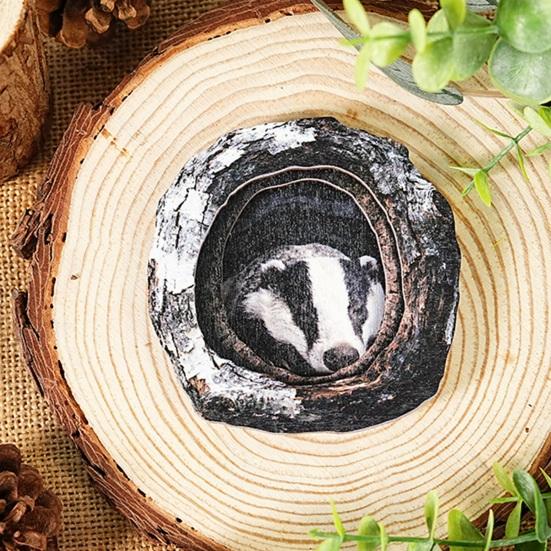 Животное в дупле Дерева Магнит на Холодильник Деревянный Магнит Животное на Холодильник Домашний Офис Кухонный Шкаф Шкафчик Белая Доска