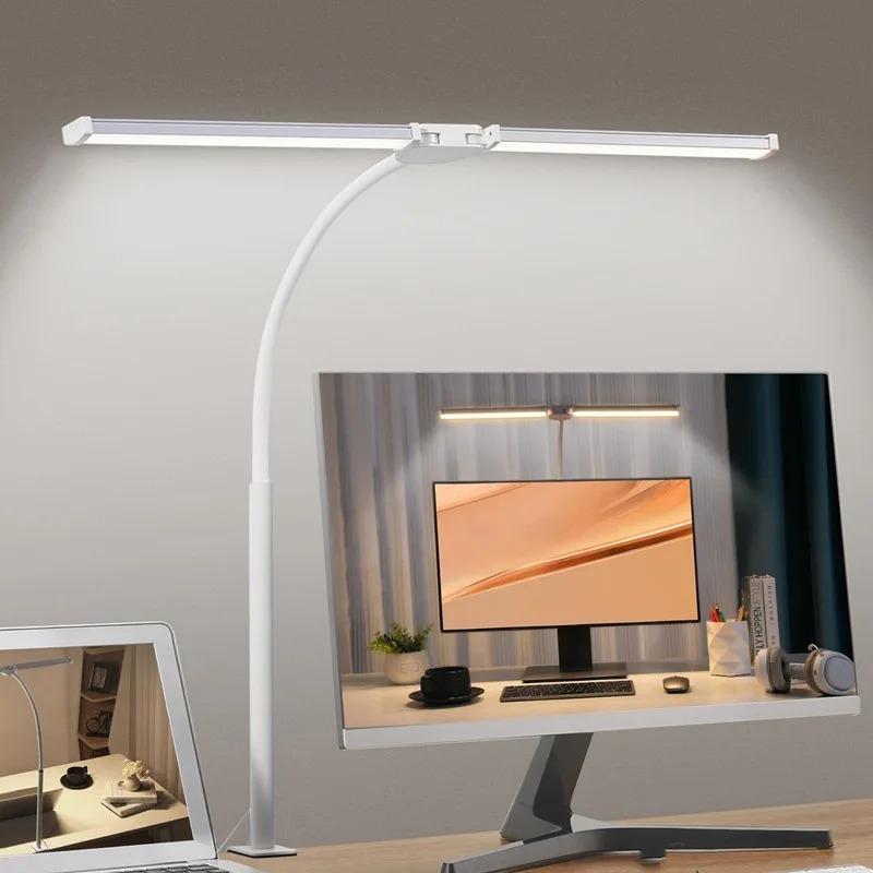 LED PC Monitor Light Desk Lamp Double Heads Eye Protection 5 Color Mode Dimmable USB Table Lamps Reading Lights for Office Lamp