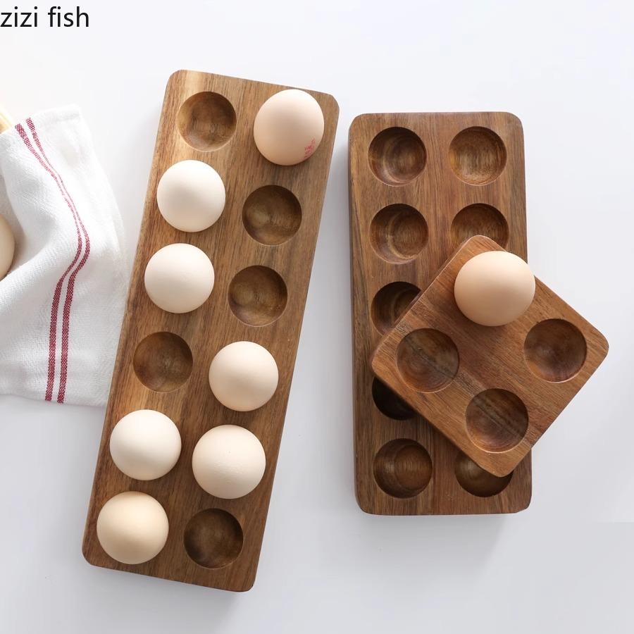 Simplicity Creative Solid Wood Storage Tray Home Egg Storage Lot Storage Rack Kitchen Холодильник Egg Storages Container