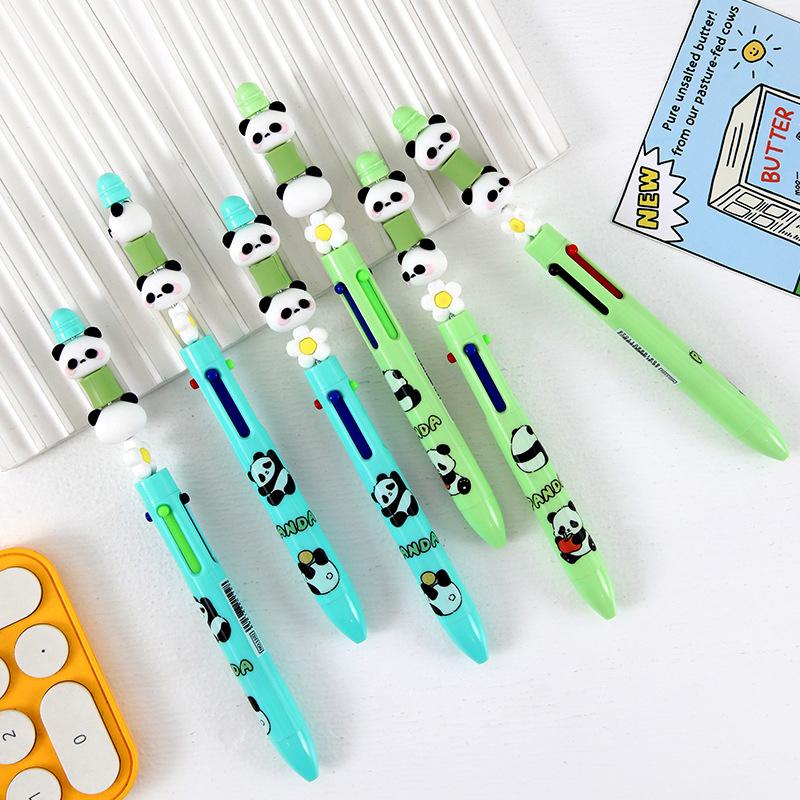 Шариковая ручка Kawaii Capybara 4 цвета, мультяшная милая панда, детские ручки для письма, школьные канцелярские принадлежности для студентов