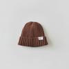 1 шт., теплая пушистая шапка-бини на осень-зиму для маленьких детей, шикарная вязаная шапочка в стиле ретро карамельного цвета, утолщенная теплая вязаная шапка для малышей