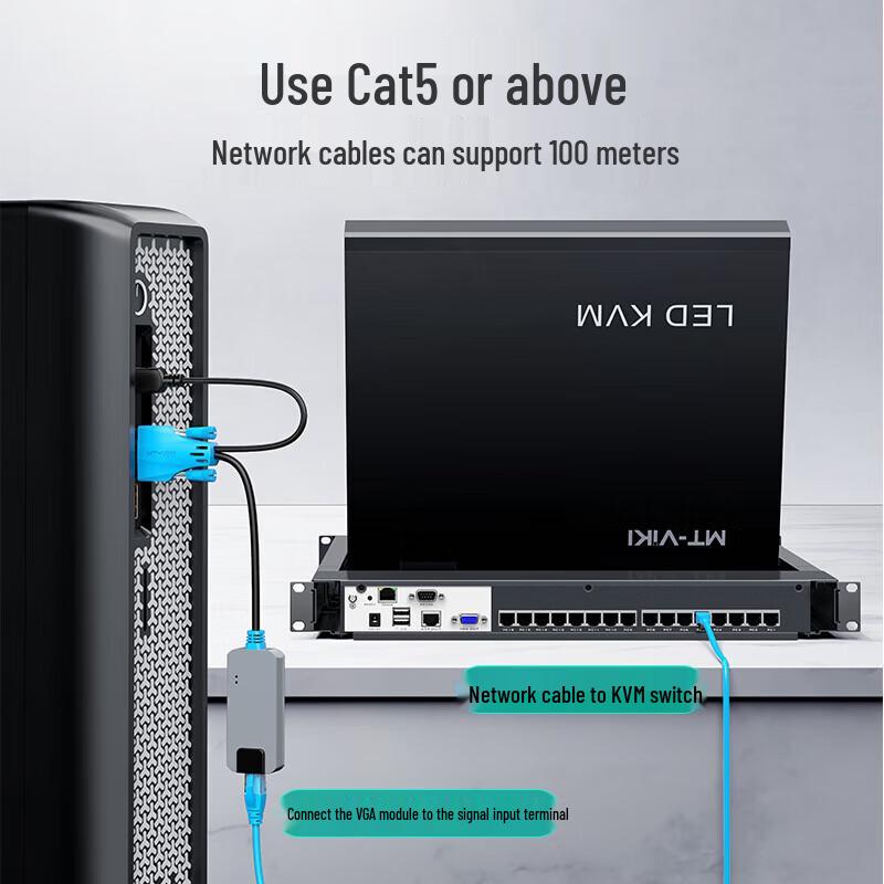 MT-Viki Rackmount VGA to Cat5 KVM-переключатель