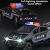 1:32 Pickup Charger Police Car Model Toy Doors Opened Sound Light Pull Back Models Shock Absorption Toys Boy Gift Ornaments