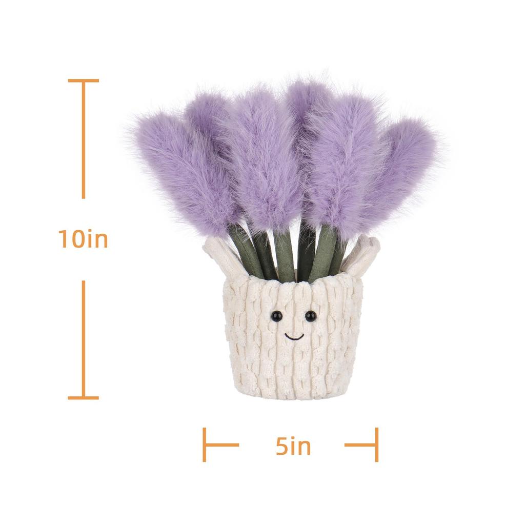 Apricot Lamb Potted Lavender Plush Toy for Kids, Soft and Cute, Fluffy Potted Lavender for Girls and Boys, 26cm