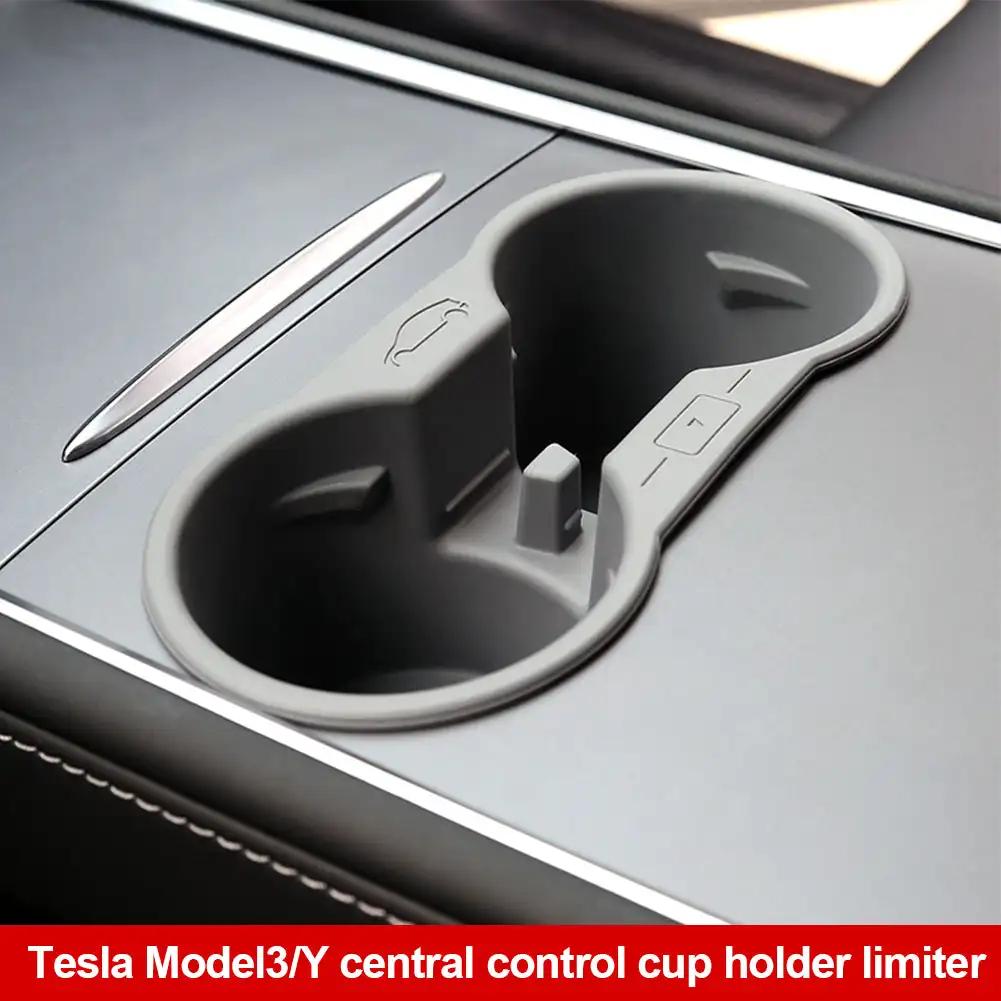 2024 Подстаканник для Tesla Model 3 Y Аксессуары для интерьера Центральная консоль Нескользящий силиконовый вкладыш для стакана с водой Держатель для телефона