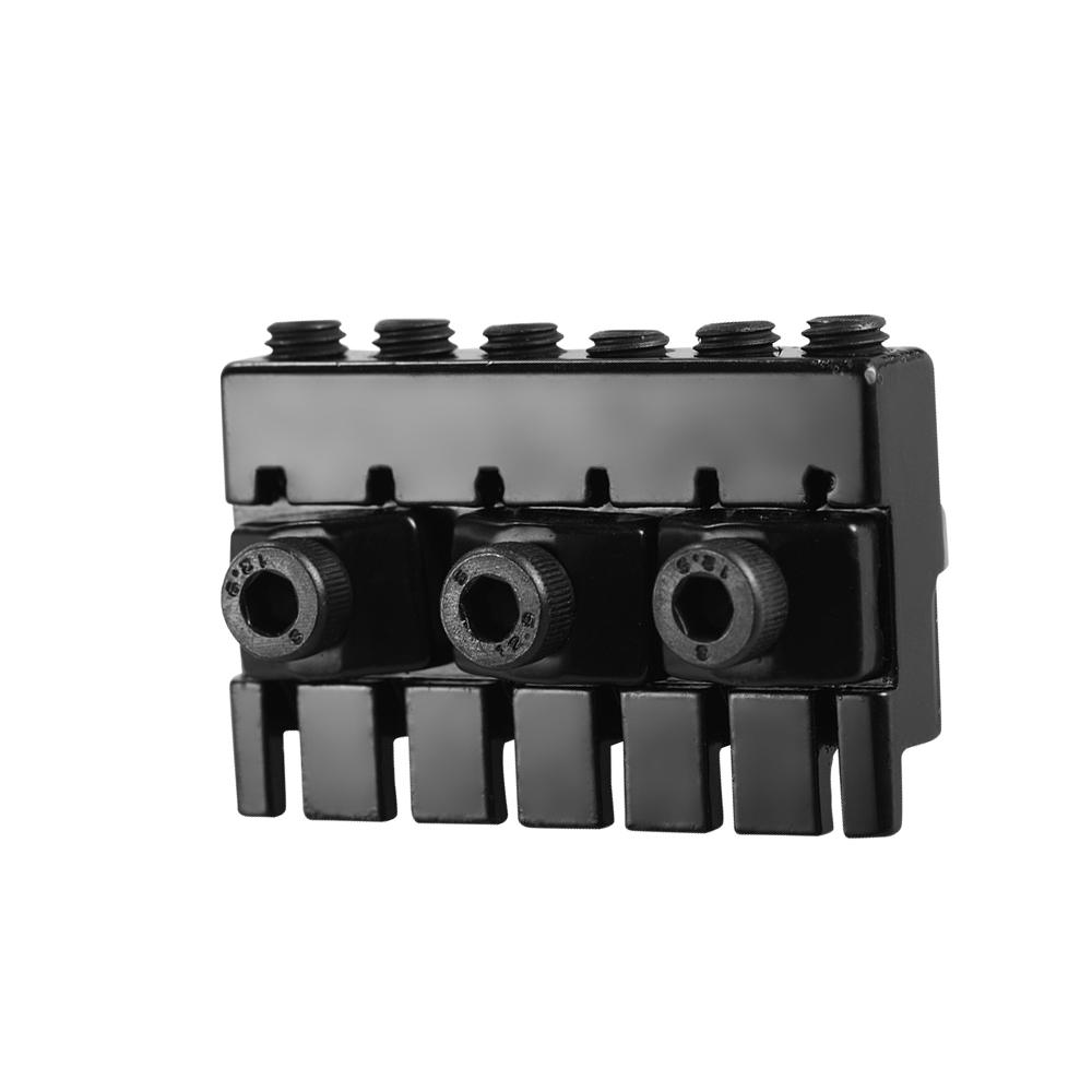 6 String Headless Electric Guitar String Locking Nut Set with 2 Wrench 2 Screw Black